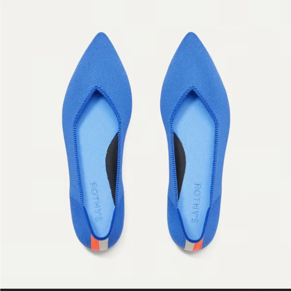 Rothy’s The Point II Oasis Blue Flats NIB Size 12 Recycled Knit Pointed Toe